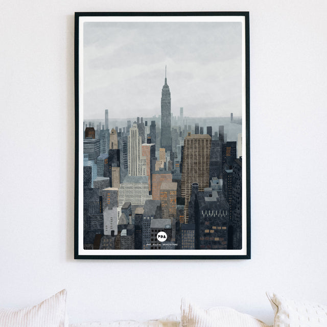 Hand Drawn NYC Skyscrapers Printable Poster - Post Digital Architecture — Free and Affordable Resources for Architects