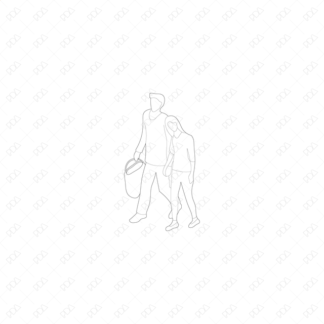 CAD and Vector Axonometric Couples Set