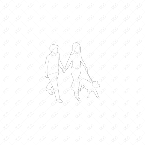 CAD & Vector Axonometric Couples Set