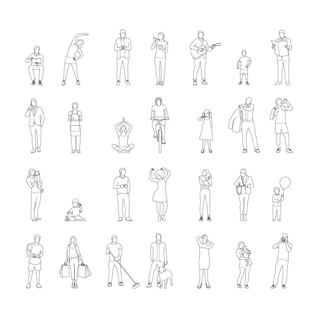 Top Human Vector CAD, Vector Varied People Multi-Pack