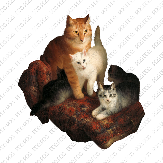 Free Cat and Kittens PNG