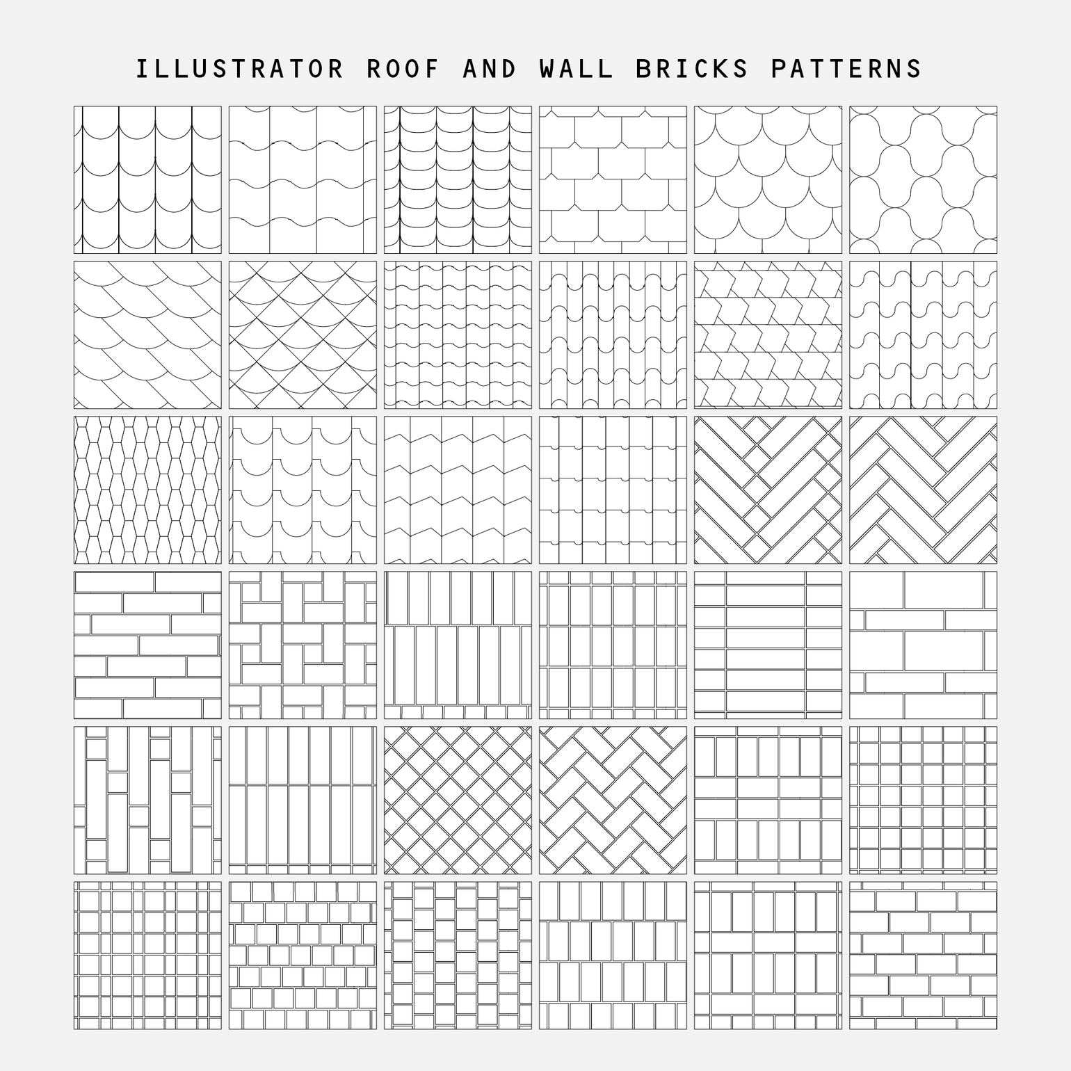 Illustrator Brick Pattern Multi-Pack (41 Patterns)