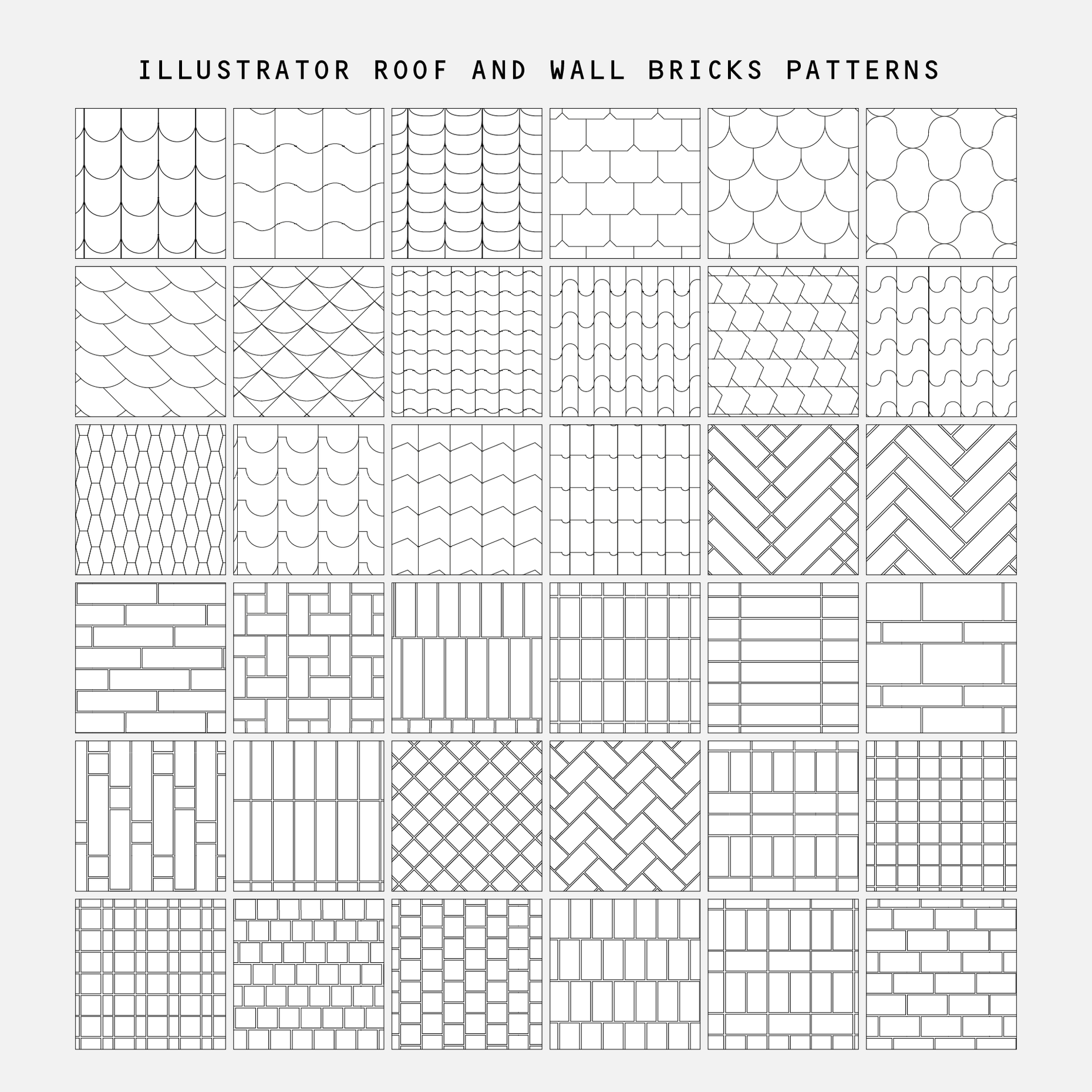 Illustrator Brick Pattern Multi-Pack (41 Patterns)