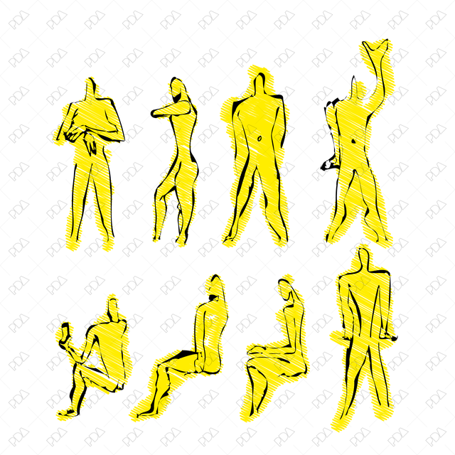 Vector and PNG Modulor Figures - Post Digital Architecture — Free and Affordable Resources for Architects