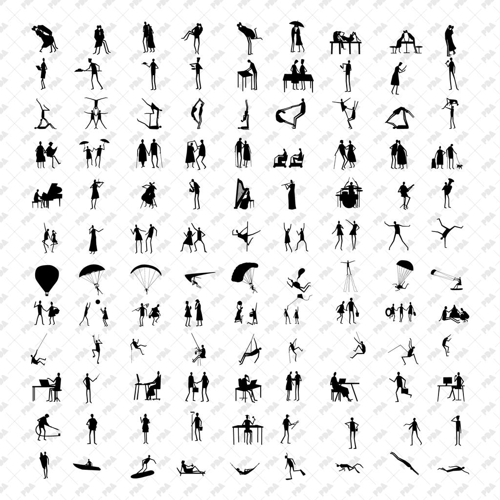 Person Rvt Revit 2D SANAA Inspired Multi-Pack (100+ Characters)