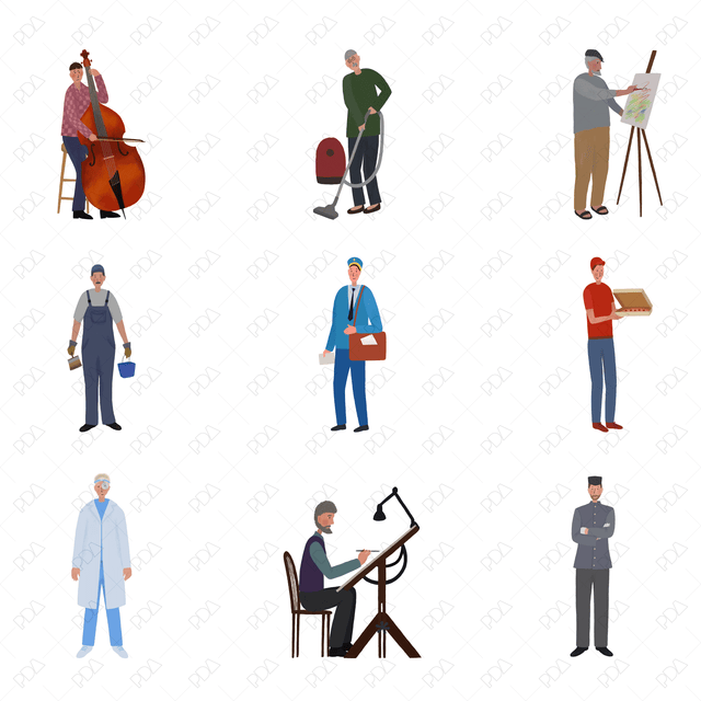 Hand Drawn Male Professionals - Post Digital Architecture — Free and Affordable Resources for Architects