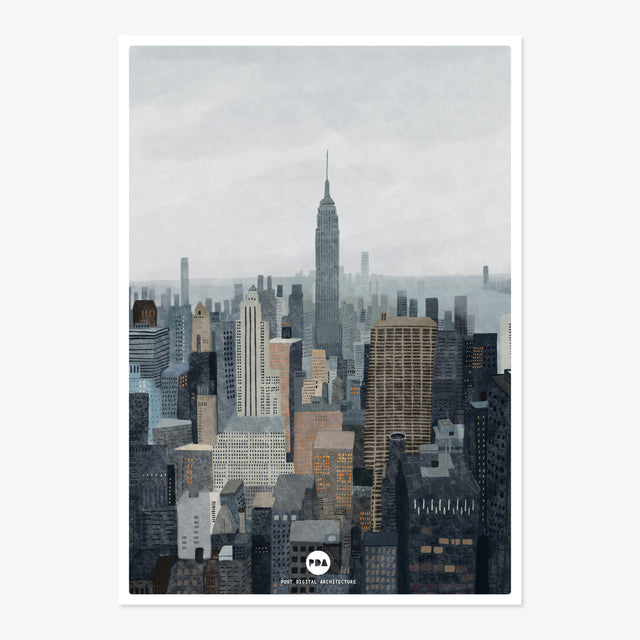 Hand Drawn NYC Skyscrapers Printable Poster - Post Digital Architecture — Free and Affordable Resources for Architects