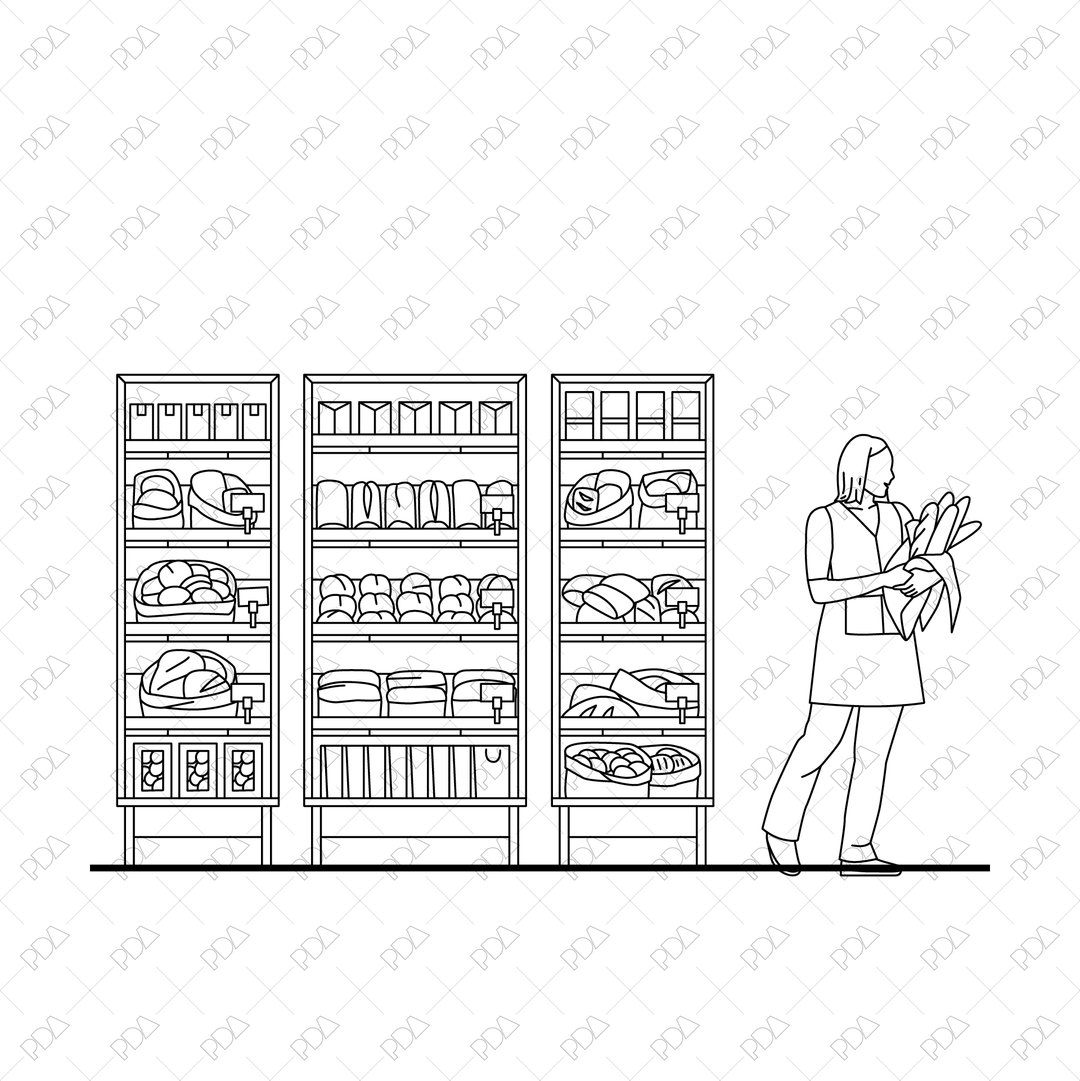 Pastry Autocad CAD, Vector Bakery Set (Front view and side view)