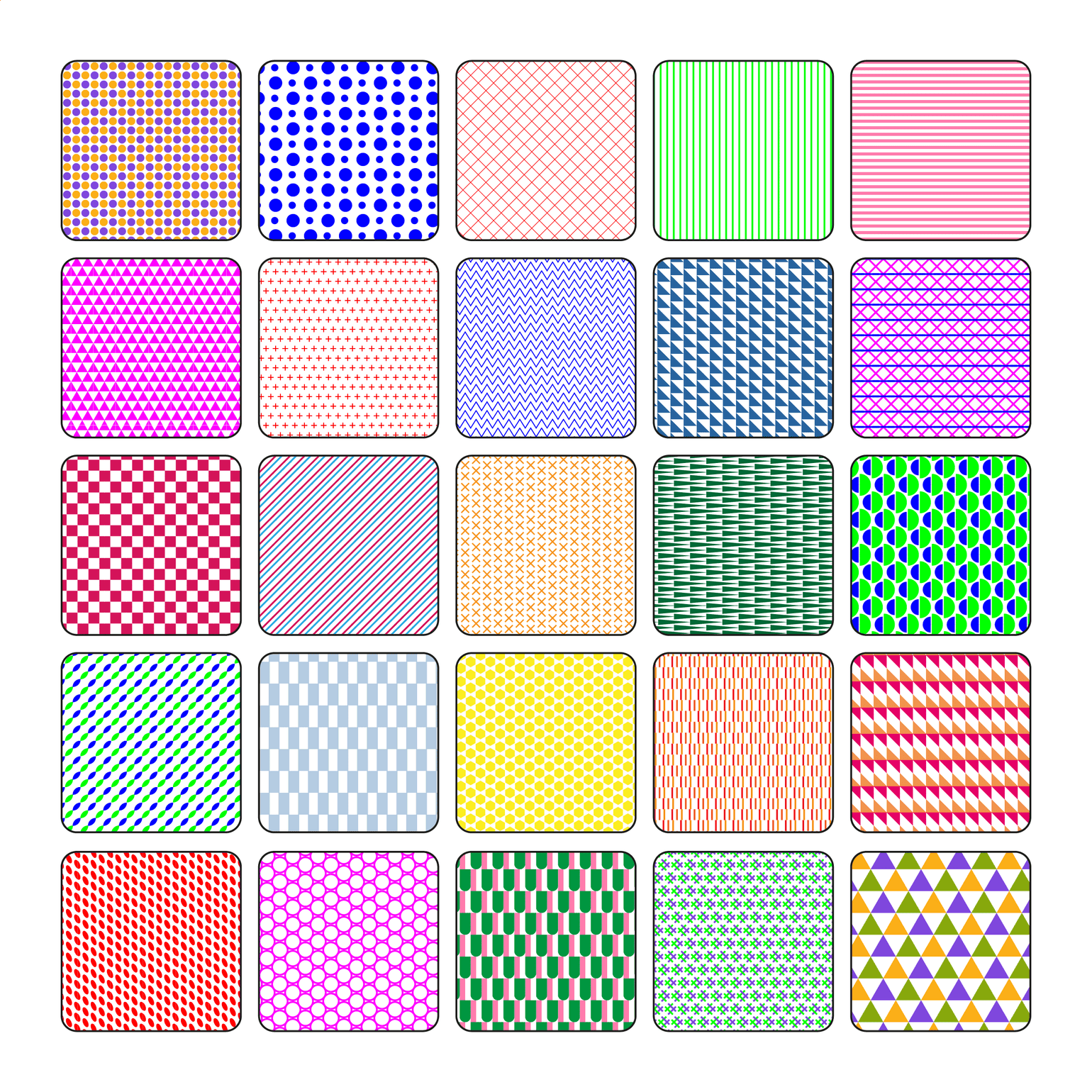 8 Color Pattern Code Illustrator Pattern Library - Color Patterns