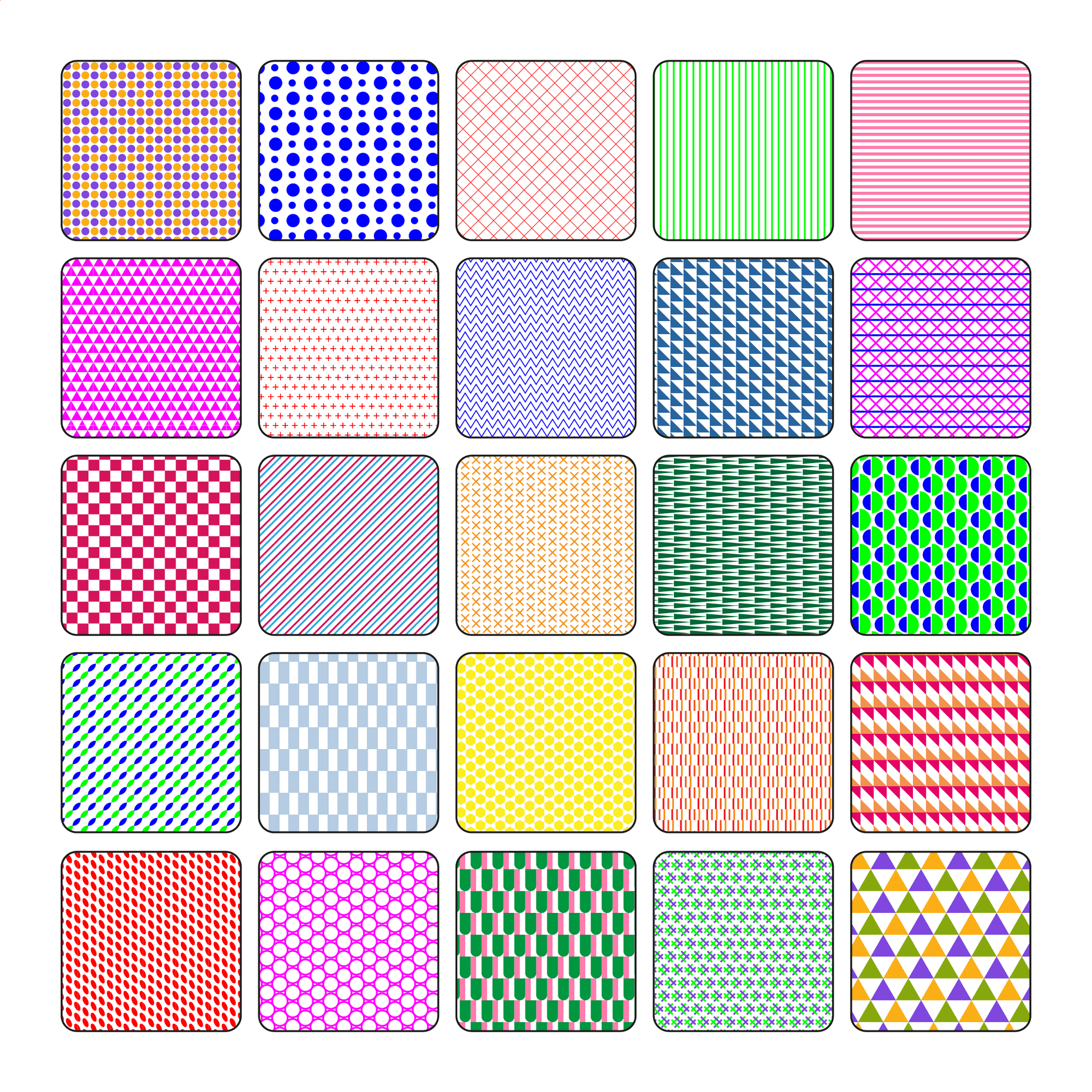Illustrator Pattern Library - Color Patterns