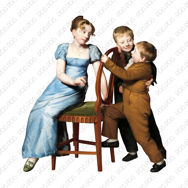 Artcutout Scenes - Groups: Sister & Two Brothers Playing (PNG)