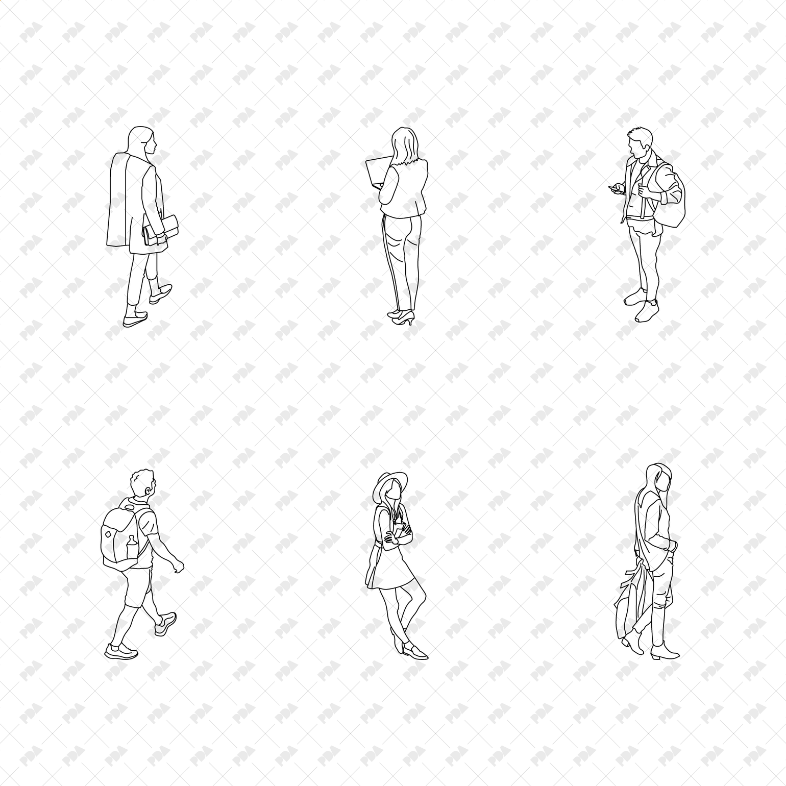 CAD, Vector Isometric People Set