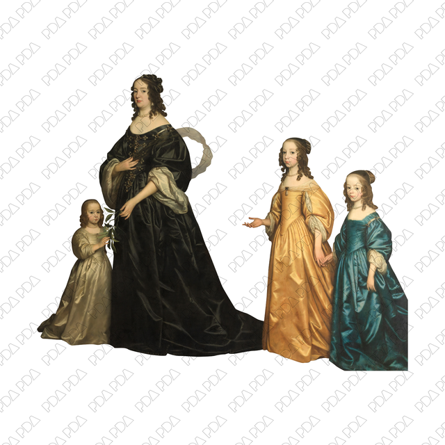Artcutout Scenes - Groups: Mother & Three Daughters (PNG)