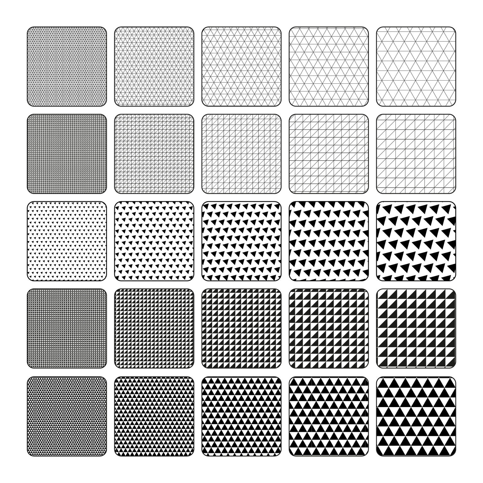 Illustrator Pattern Library - Triangle Patterns