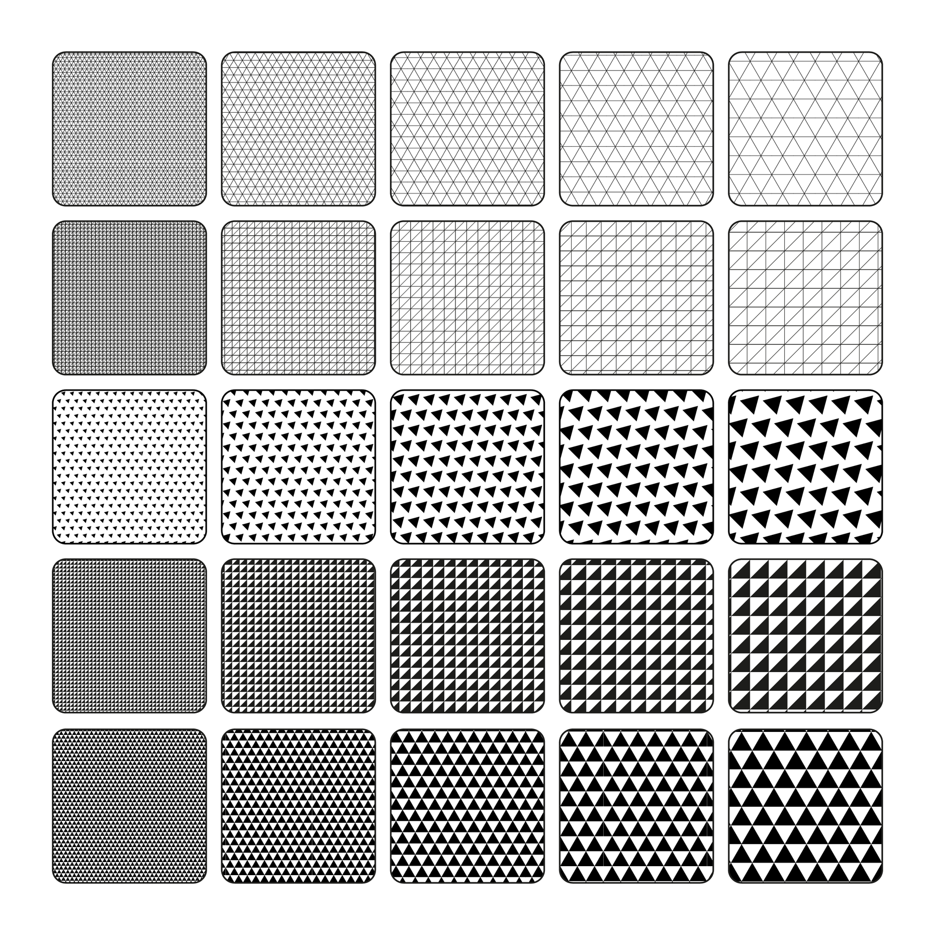 Pattern Library Page Illustrator Pattern Library - Triangle Patterns