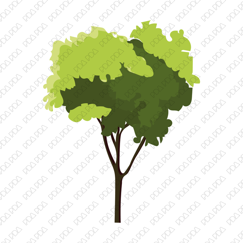 Vector Trees Set (9 Figures) - Ideal for 2D Designs