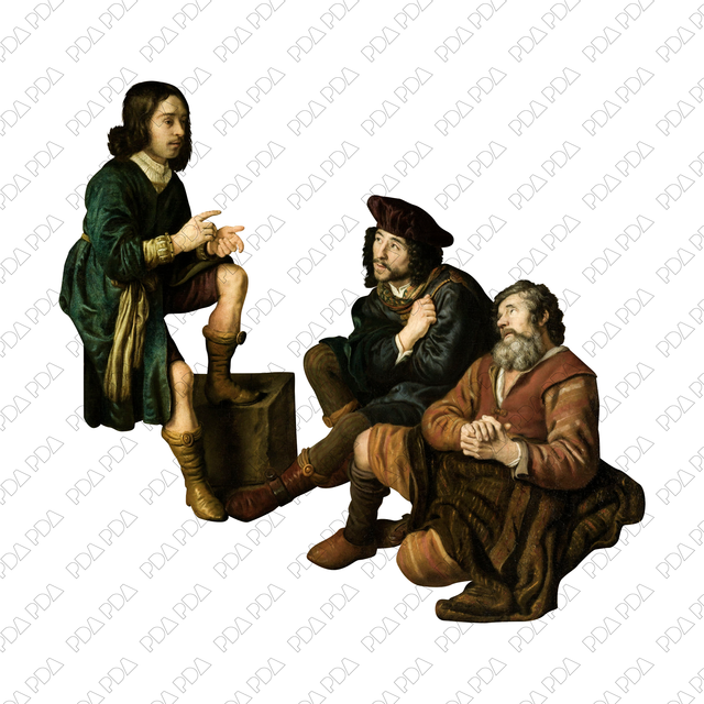 Artcutout Scenes - Groups: Three Men Having Conversation (PNG)