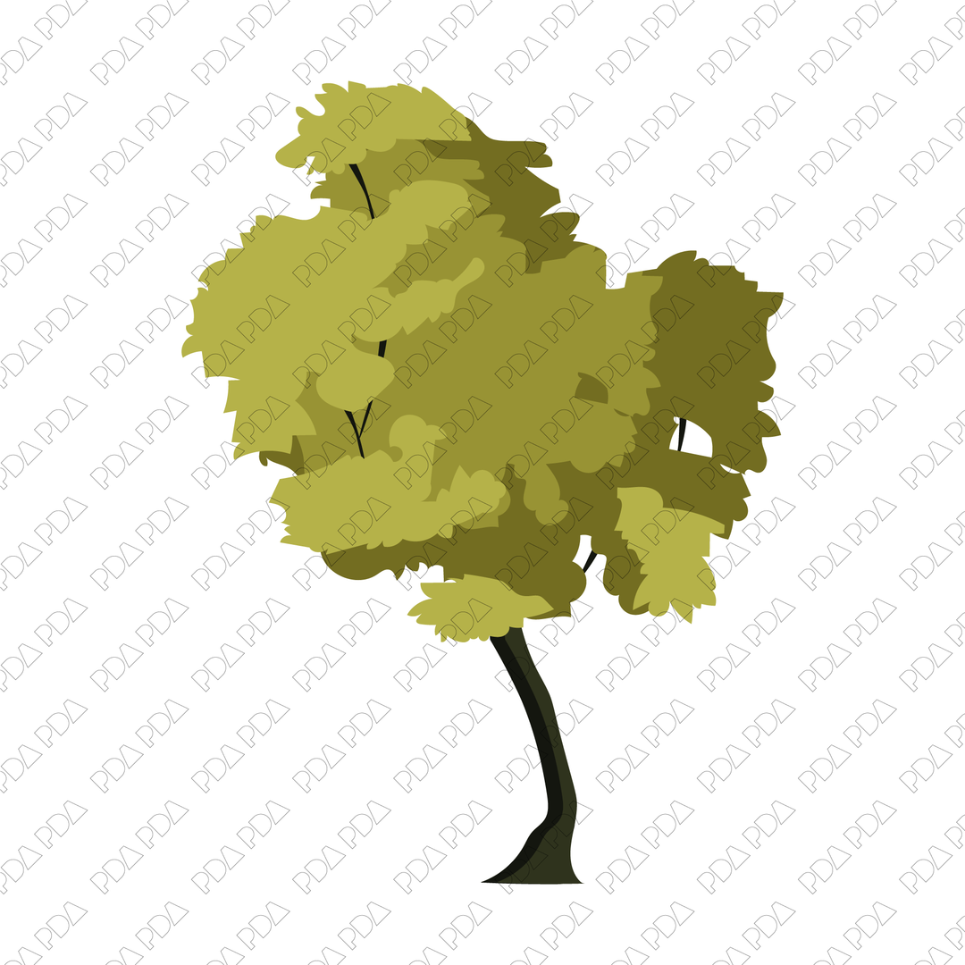 Vector Trees Set (9 Figures) - Ideal for 2D Designs