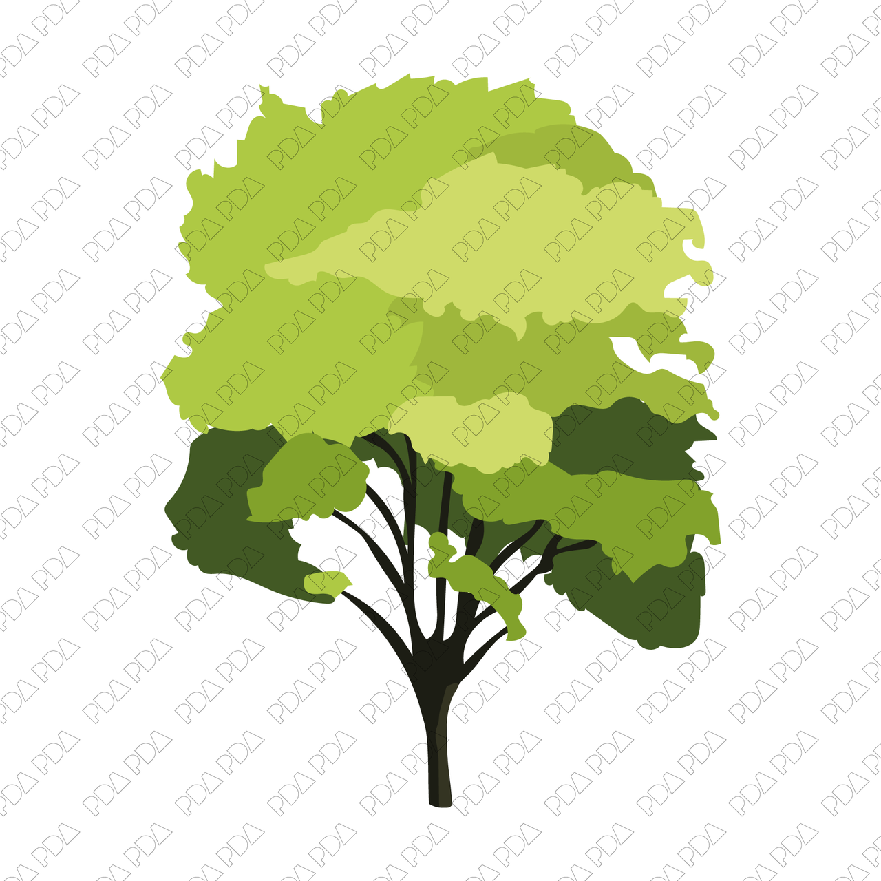 Vector Trees Set (9 Figures) - Ideal for 2D Designs