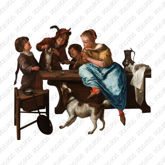 Artcutout Scenes - Animals and Farm: Dog and Children Playing (PNG)