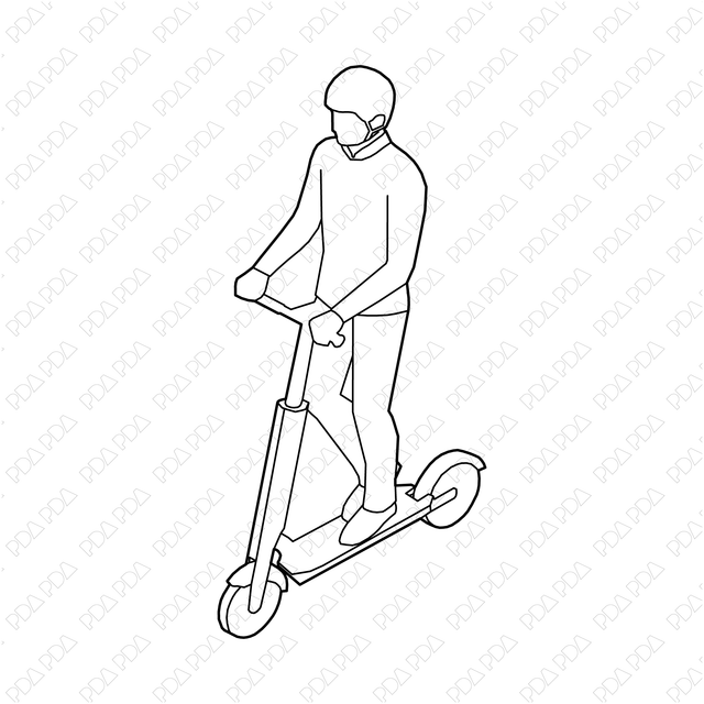 Axonometric Isometric People Riding Vehicles Set - Post Digital Architecture — Free and Affordable Resources for Architects