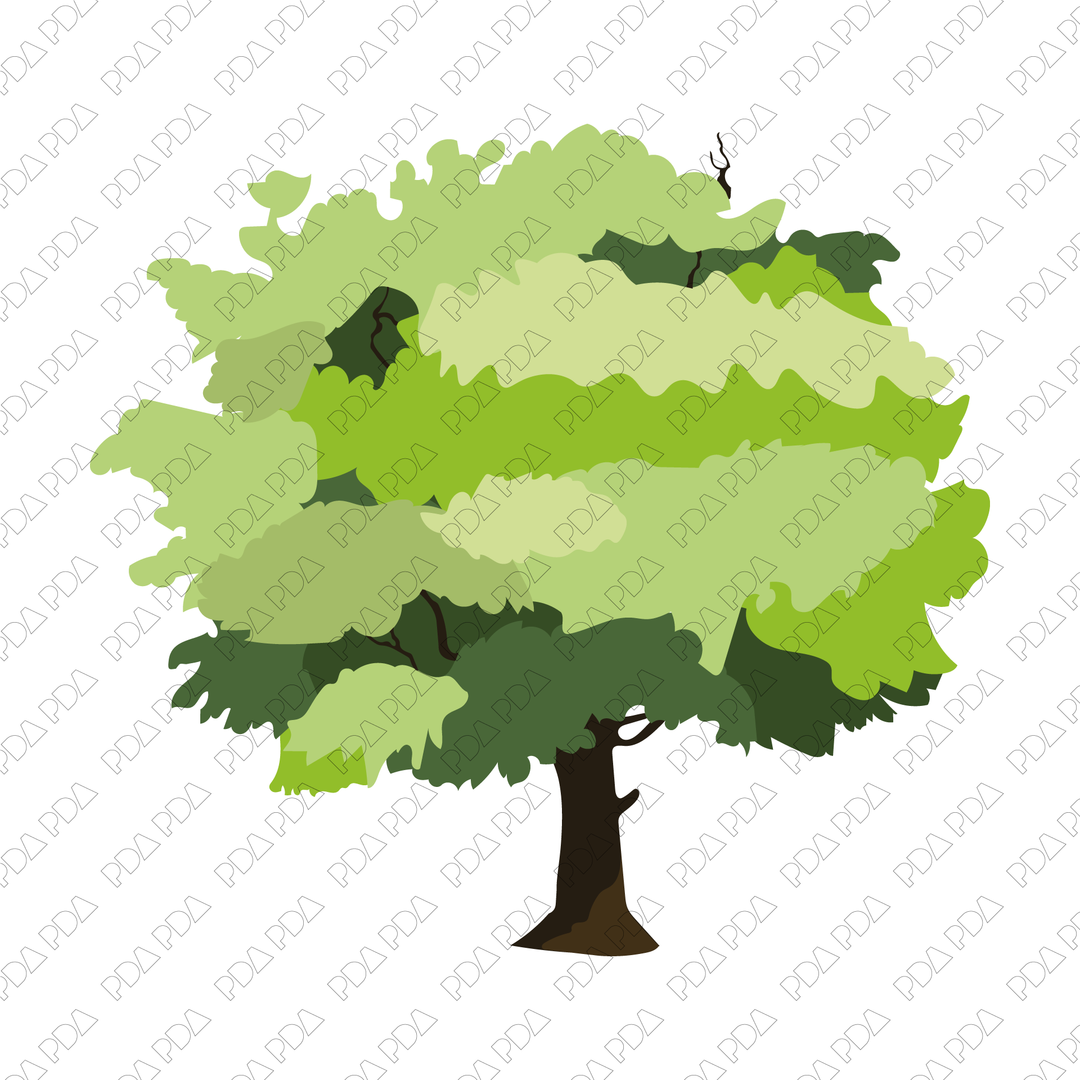 Vector Trees Set (9 Figures) - Ideal for 2D Designs