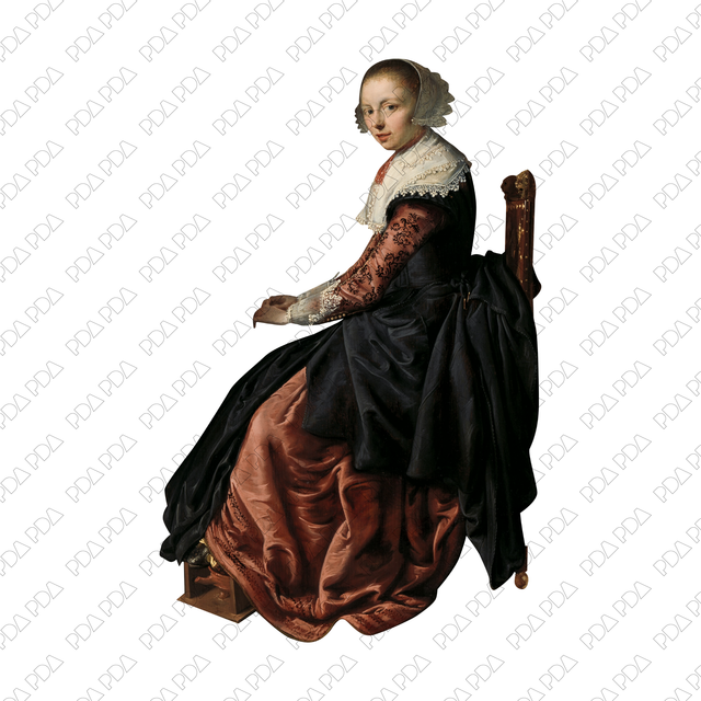 Artcutouts Singles: Lady Sitting Beside a Table (PNG)
