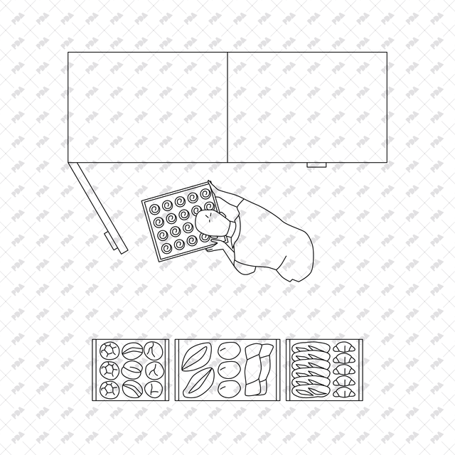 CAD, Vector Bakery Set (Top view)