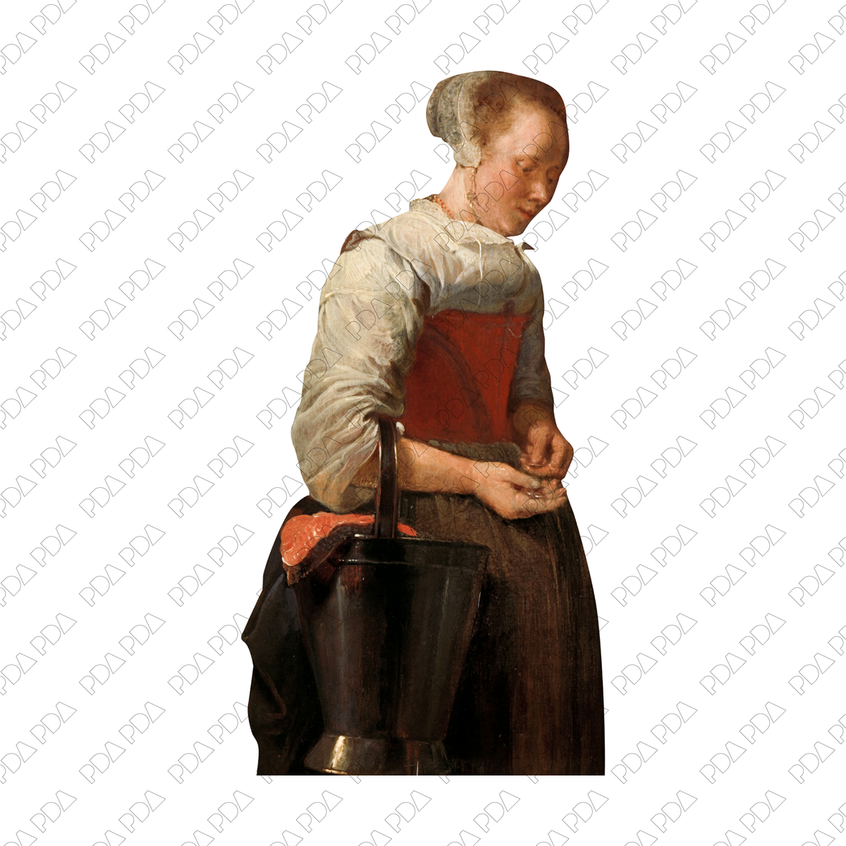 Lady With a Bucket PNG Artcutout