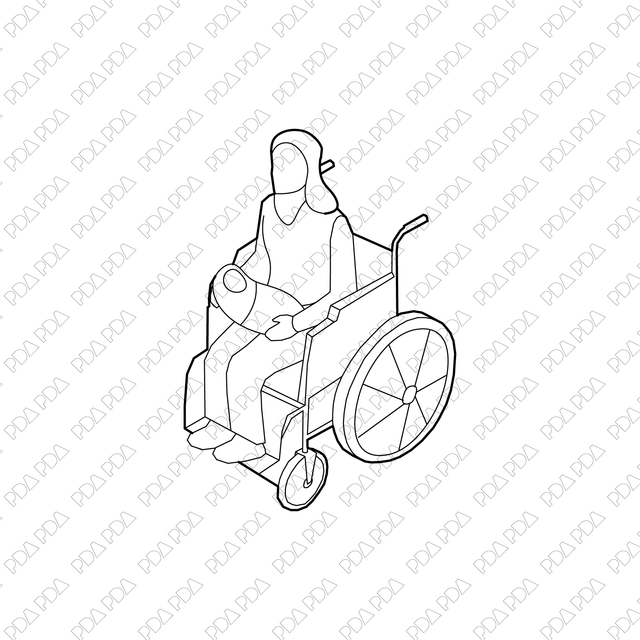 Axonometric Isometric People on Wheel Chair Set (Free Now) - Post Digital Architecture — Free and Affordable Resources for Architects