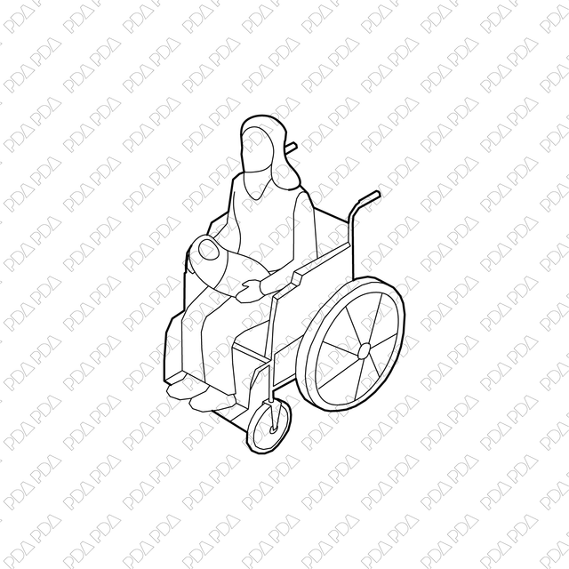 Axonometric Isometric People on Wheel Chair Set (Free Now)