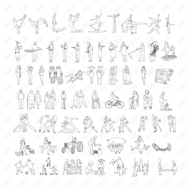 CAD & Vector Characters Multi-Pack (115 Characters, Figures)