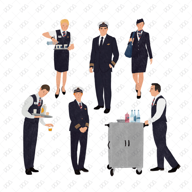 Hand Drawn People of Aviation - Post Digital Architecture — Free and Affordable Resources for Architects