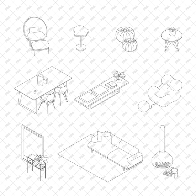 Furniture CAD blocks, Couches, Poufs, plans, elevation. Free DWG file