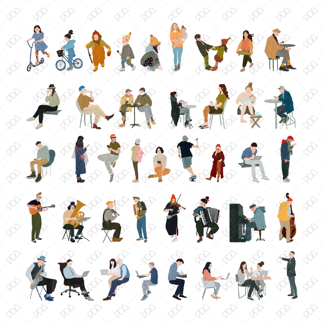 Hand Drawn Characters Multi-Pack 1 - Post Digital Architecture — Free and Affordable Resources for Architects