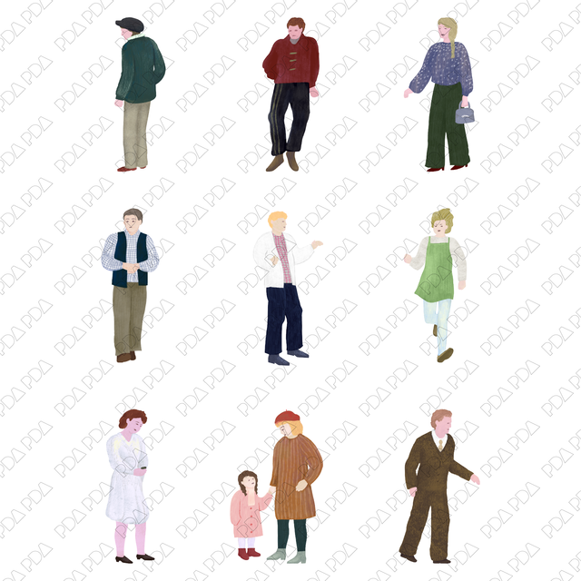 Characters Based on Grandma Moses Art - Post Digital Architecture — Free and Affordable Resources for Architects
