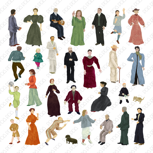 Characters Inspired by Henri Rousseau (29 PNGs) - Post Digital Architecture — Free and Affordable Resources for Architects