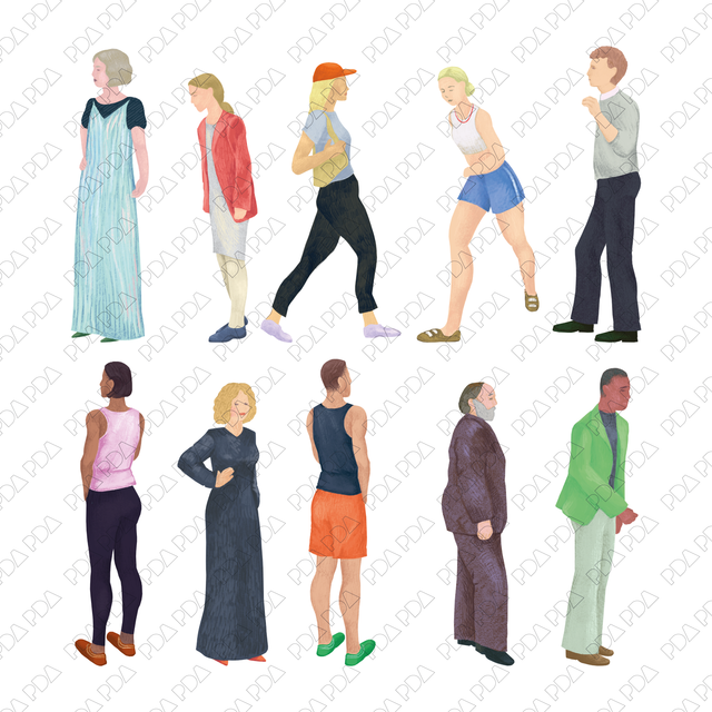Characters Inspired by David Hockney (27 PNGs) - Post Digital Architecture — Free and Affordable Resources for Architects