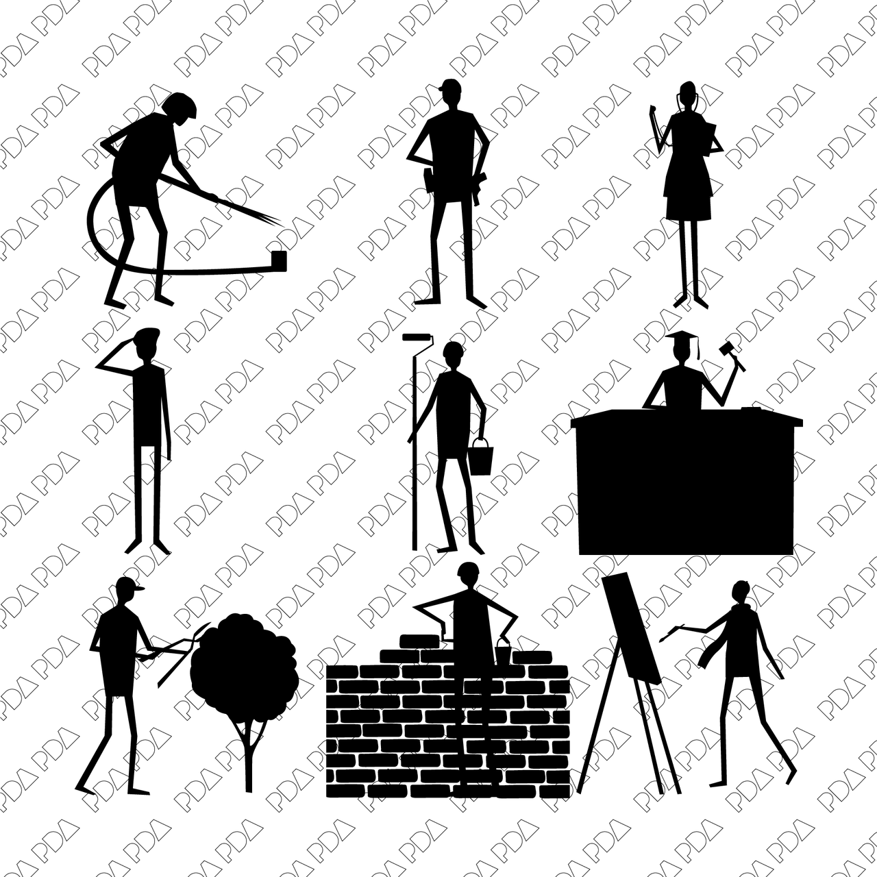 Vector Japanese People - 9 Professions