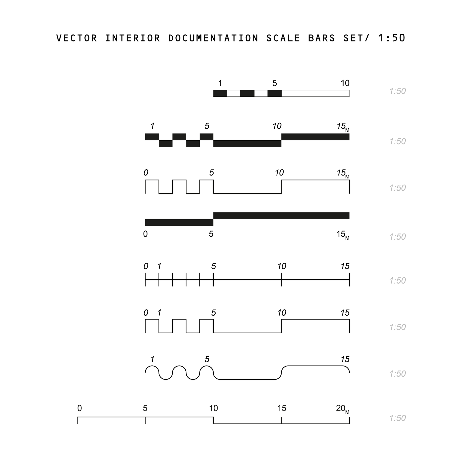 Vector Interior 1:50 Scale Bars (Free Now) | Post Digital Architecture