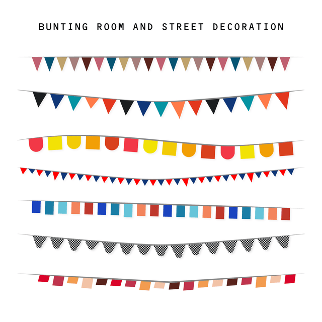 PNG, Vector Bunting Room and Street Decoration - Post Digital Architecture — Free and Affordable Resources for Architects