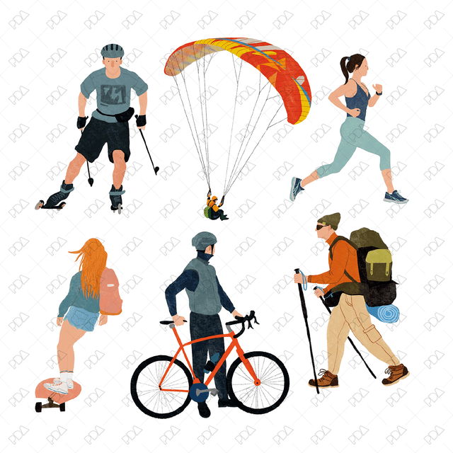 Hand Drawn People Doing Summer Things Set - Post Digital Architecture — Free and Affordable Resources for Architects