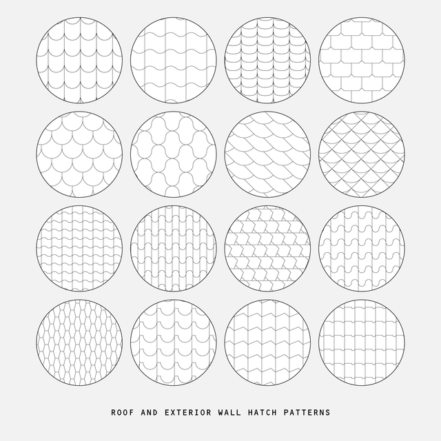 Illustrator Pattern Library - Roof and Wall Hatch Patterns