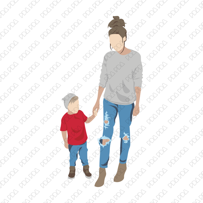 Vector Parents & Children - 17 Character Set