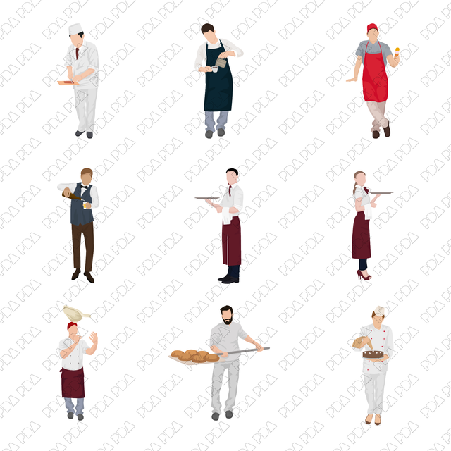 Vector Kitchen People Set (9 Figures)