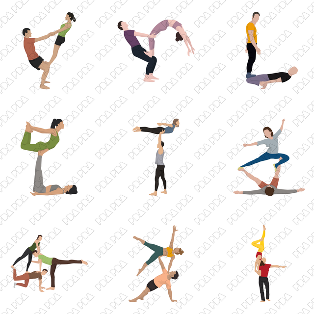 Vector Acrobalance Characters (19 Figures) - Post Digital Architecture — Free and Affordable Resources for Architects